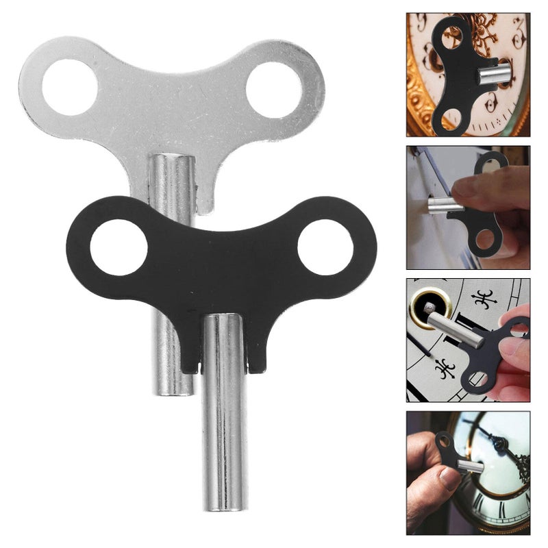 2 Pcs Professional Steel Clock Winding Key Repair Tool for Vintage Clocks Easy to Use - Image 3