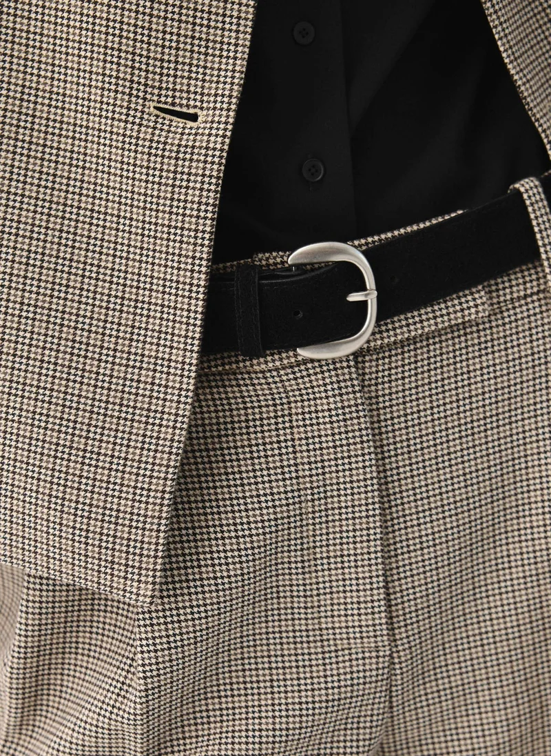 Genuine suede belt with additional belt loops