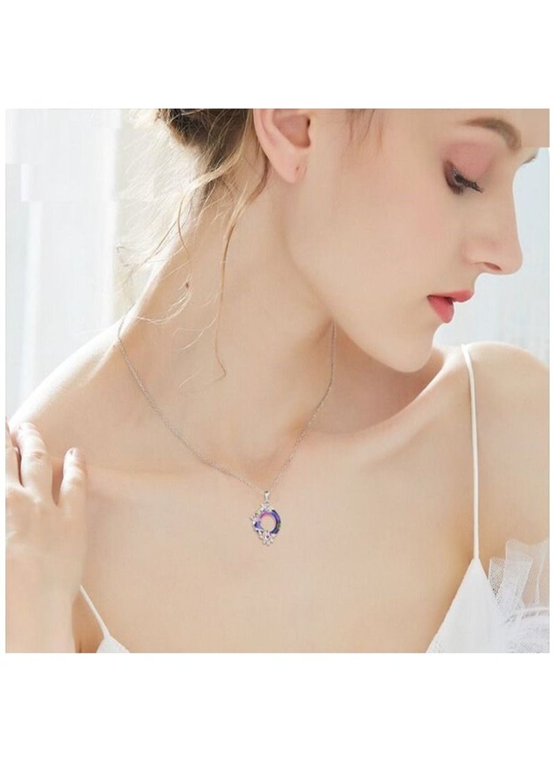 Vitalia - Luxurious s925 sterling silver necklace studded with a piece of Australian crystal - Image 1