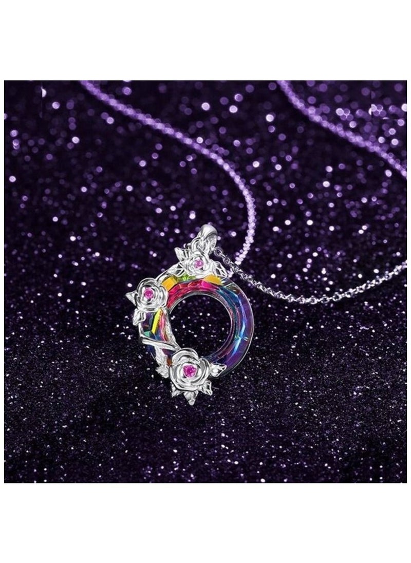 Vitalia - Luxurious s925 sterling silver necklace studded with a piece of Australian crystal - Image 1