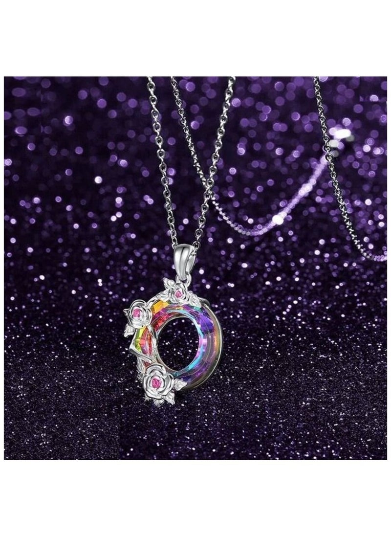 Vitalia - Luxurious s925 sterling silver necklace studded with a piece of Australian crystal - Image 1