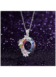 Luxurious s925 sterling silver necklace studded with a piece of Australian crystal