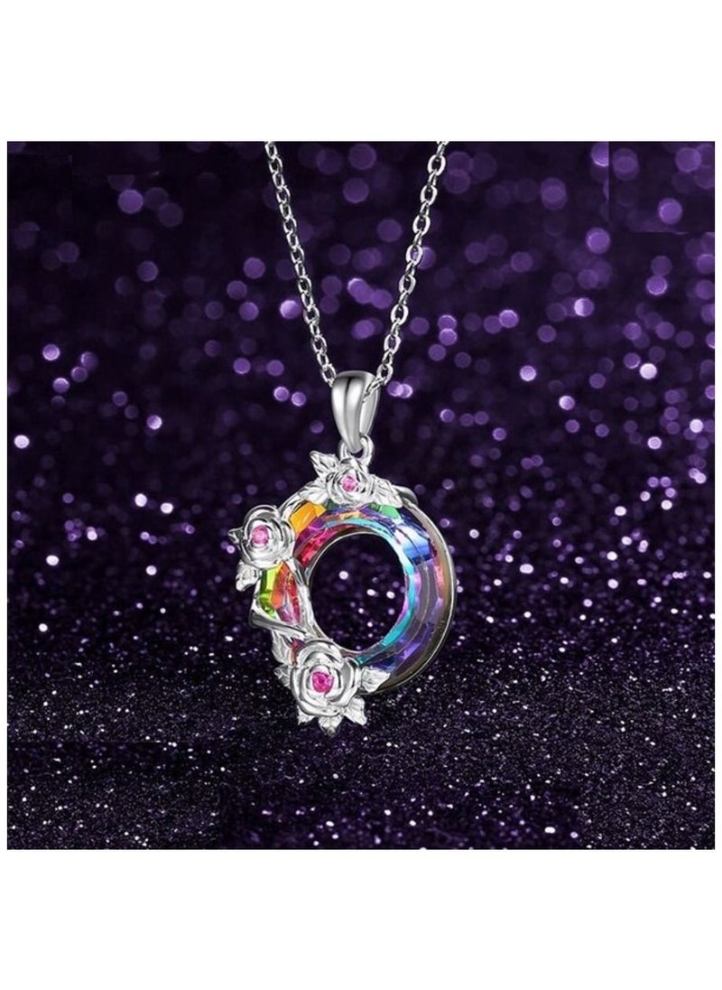 Vitalia - Luxurious s925 sterling silver necklace studded with a piece of Australian crystal - Image 1