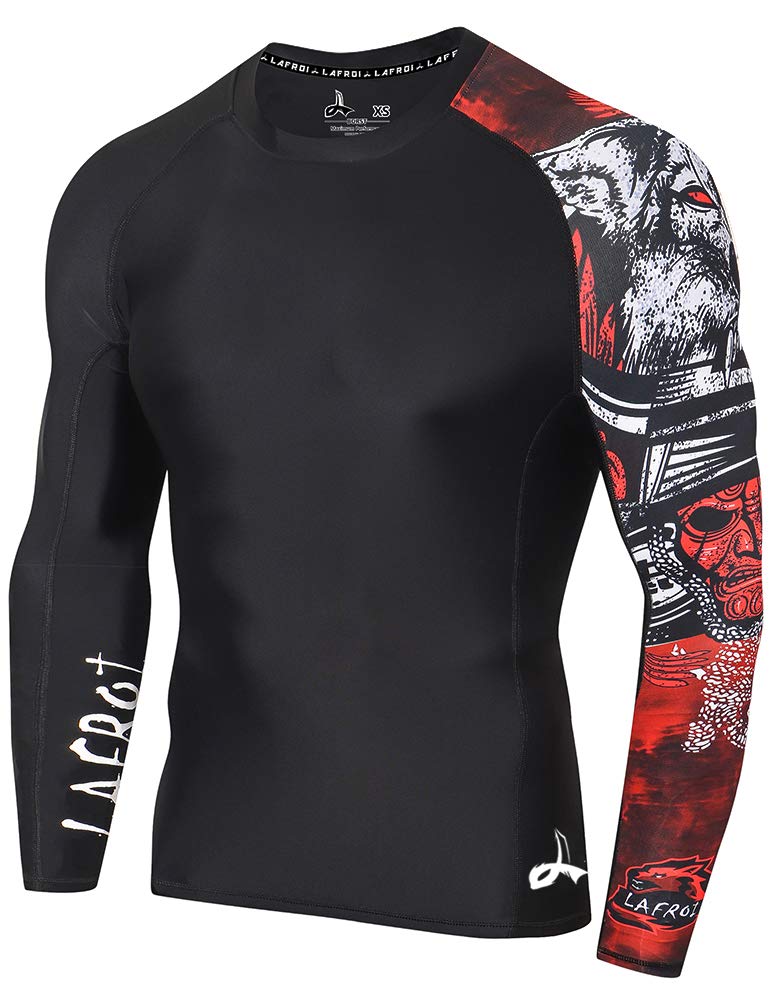 LAFROI Men's Long Sleeve UPF 50+ Baselayer Skins Performance Fit Compression Rash Guard-CLYYB Asym Warrior Size LG - Image 1