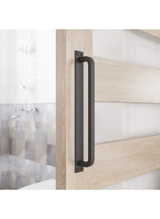 SMARTSTANDARD 9” Barn Door Handle Black Solid Rustic Industrial Style Handle Bar Pull for Gate Cabinet Shed Door - Image 1