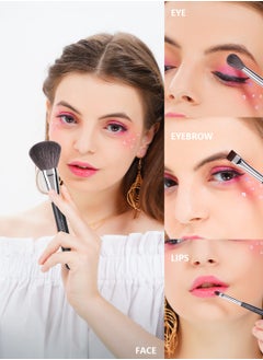 دوكولر مجموعة فرش مكياج احترافية من Docolor مكونة من 29 قطعة من فرش المكياج من ألياف الماعز الاصطناعية الفاخرة وبودرة الوجه وأحمر الخدود وخافي العيوب وظلال العيون وفرش مكياج مع حقيبة جلدية من البولي يوريثان  - Image 3
