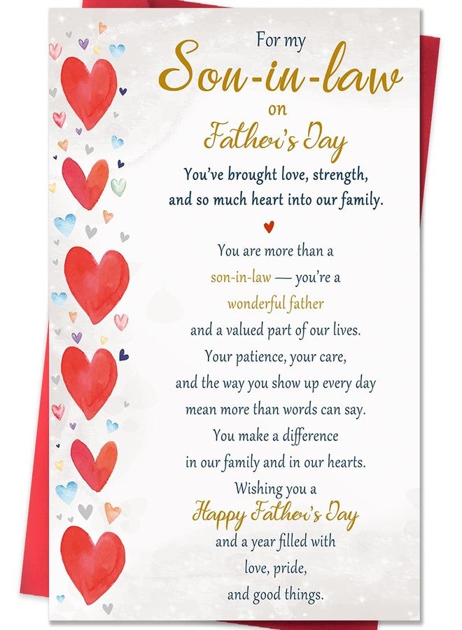 Beixian Fathers Day Card for Son in Law, Happy Father‘s Day Son in Law Card, Fathers Day Gift for Men, Heartfelt Greeting Card for a Wonderful Father and Valued Family Member - Image 1