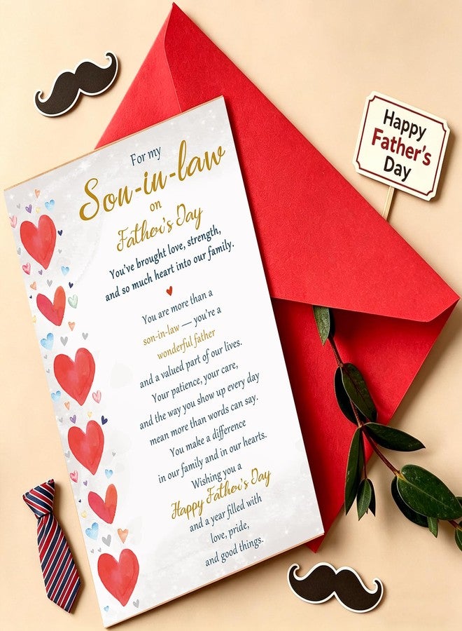 Beixian Fathers Day Card for Son in Law, Happy Father‘s Day Son in Law Card, Fathers Day Gift for Men, Heartfelt Greeting Card for a Wonderful Father and Valued Family Member - Image 4