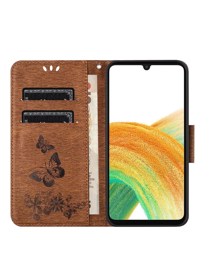 S-TOP Case For Samsung Galaxy A24 / A25 5G Butterfly Embossed Flip Leather Phone Case - Image 4