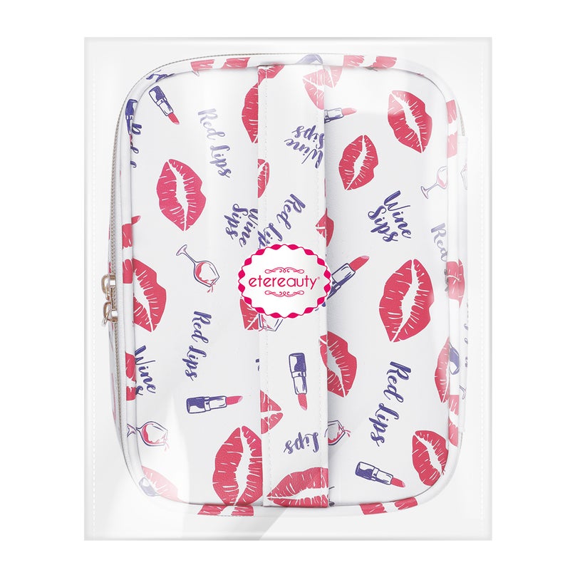 3pcs Makeup Bags Lipstick Patterned Cosmetics Bag Compact Fashion Toiletries Pouch Pen Pencil Stationery Bag - Image 2