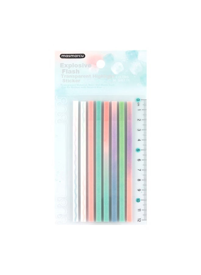 Masmarcu M&g High-quality Highlight Stickers, 8-point Strips, Fresh Index Labels, Transparent Note Pads, Classification Sticky Notes, Fluorescent Strips, Bubble Fruit Design, 1 Book Randomly Selected Ys0308 - Image 3