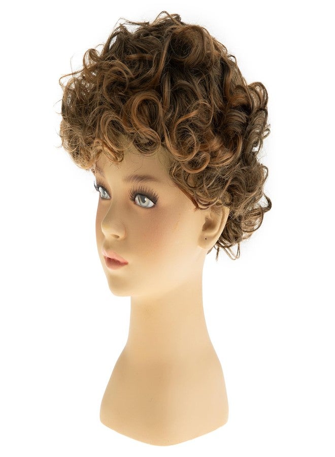 Dsimeig Short Curly Brown Child Wig Synthetic Halloween Costume Party Cosplay Hair Wig for Kids Boys - Image 3