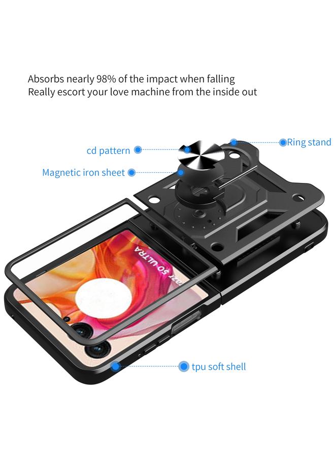 S-TOP Case For Motorola Razr 50 Ultra Armor Ring Holder TPU Hybrid PC Phone Case - Image 3