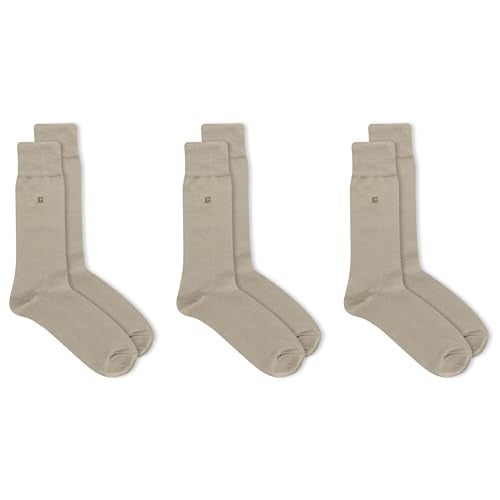 Chaps Men's Solid Rayon Blend Dress Crew Trouser Socks 3 Pair, Khaki Sock Size:10-13/Shoe Size: 6-12 - Image 2