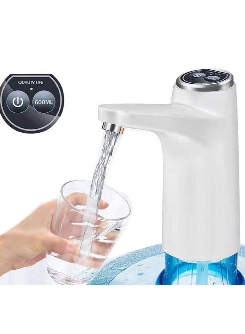 JAJEEK Water Dispenser Pump for 5 Gallon Bottle – USB Charging, Automatic Off Button, Universal Fit – Easy to Use, White  - Image 3