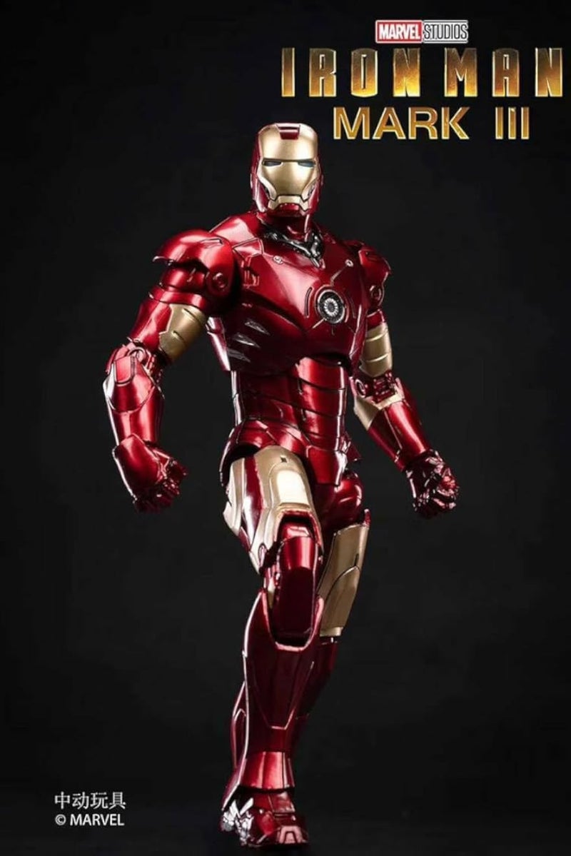 Marvel 1:10 Scale Iron Man Mark 3 Action Figure, 18 cm Height, Red/Gold