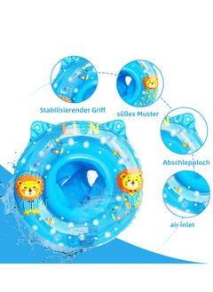 Mordely Inflatable Swimming Ring,RONGYI Baby Swimming Ring Cute Lion Shape with Double Handles Baby Float Cartoon Swim Ring Baby Swim Ring for Boys and Girls Aged 1-3, 50cm  - Image 3