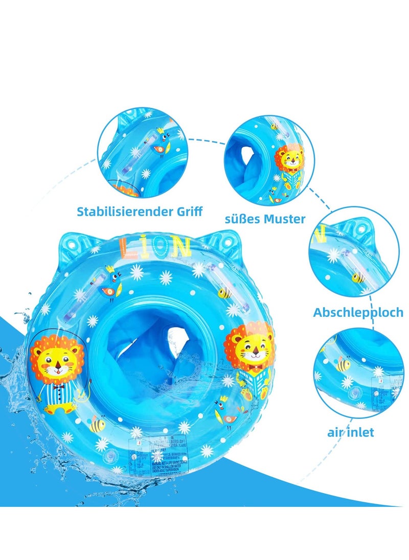 Mordely Inflatable Swimming Ring,RONGYI Baby Swimming Ring Cute Lion Shape with Double Handles Baby Float Cartoon Swim Ring Baby Swim Ring for Boys and Girls Aged 1-3, 50cm  - Image 3