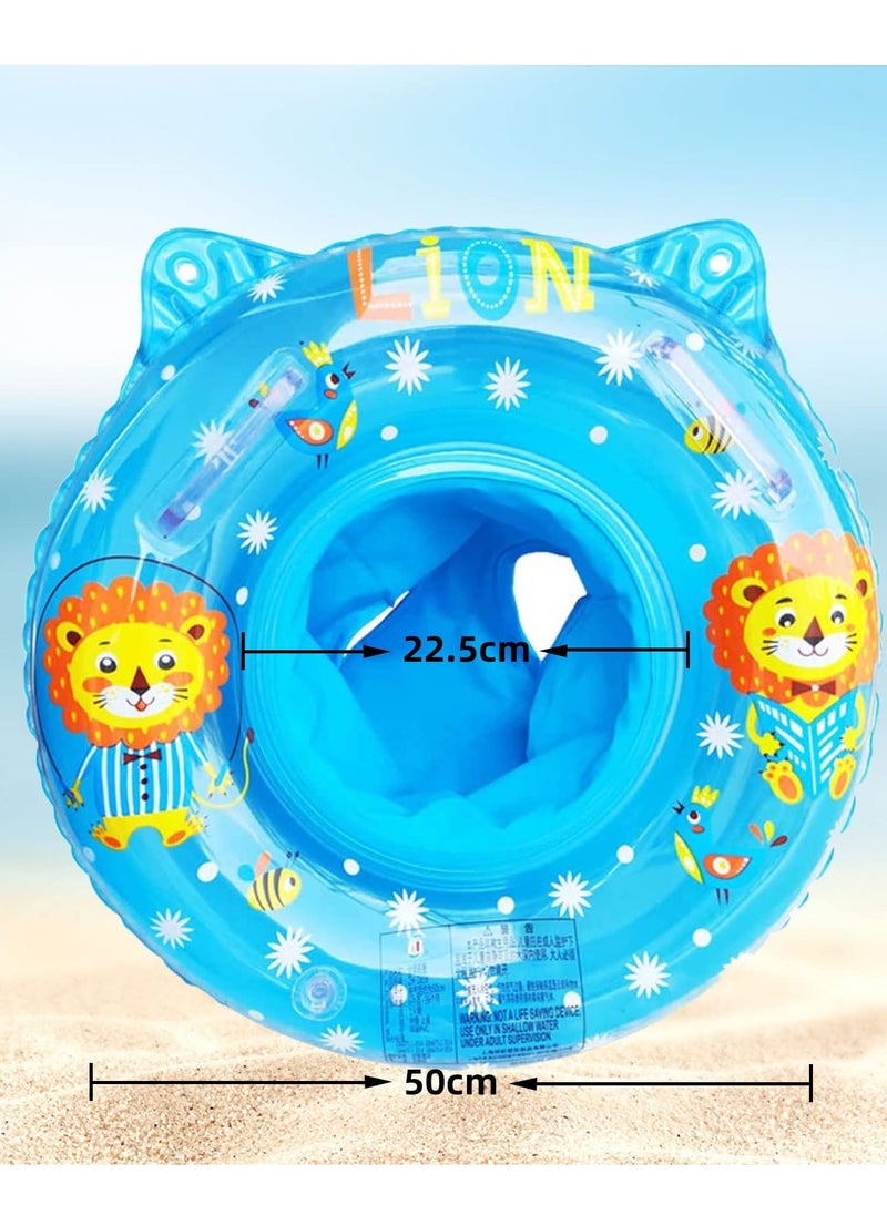 Mordely Inflatable Swimming Ring,RONGYI Baby Swimming Ring Cute Lion Shape with Double Handles Baby Float Cartoon Swim Ring Baby Swim Ring for Boys and Girls Aged 1-3, 50cm  - Image 2