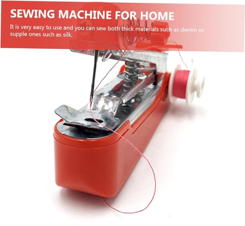 Housoutil 2pcs Mini Sewing Machine Handheld Portable for Beginners Home Travel White - Image 5