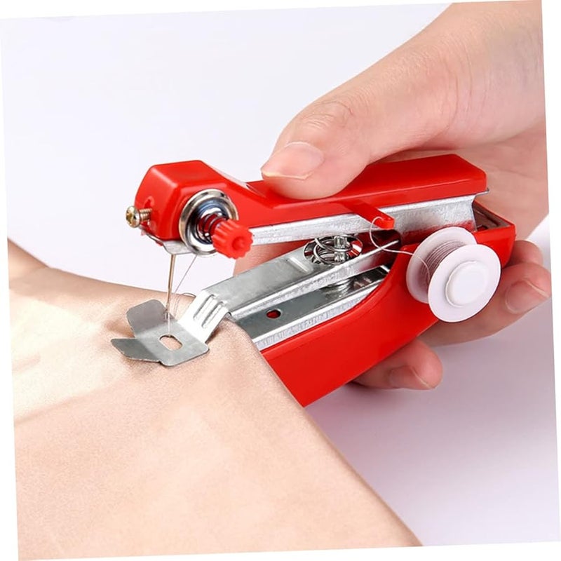 Housoutil 2pcs Mini Sewing Machine Handheld Portable for Beginners Home Travel White - Image 4