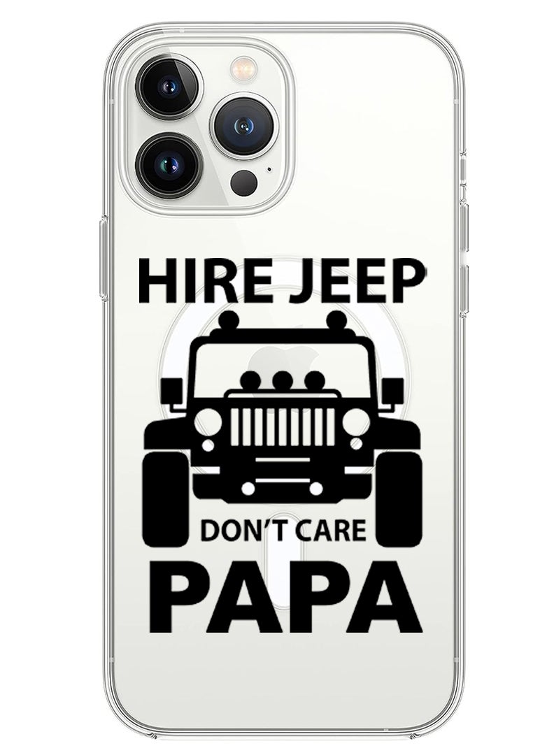 Theodor Magnetic Case for iPhone 13 Pro Max 6.7-inch Compatible with MagSafe Wireless Charging, Shockproof Phone Bumper Cover Hire jeep dont care papa black copy - Image 1