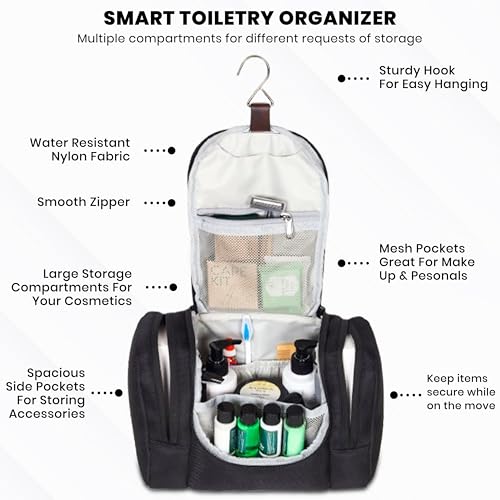Hot Shot Hotshot Bags ELITKIT_1484| Toiletry KIT|Travel KIT|Hanging Hook|Quick Access Pocket|Cosmetic & Make-UP KIT|Hanging Doop KIT|Organizer for TOILETRIES|Multiple Pockets|Water Resistant|Men & Women - Image 2