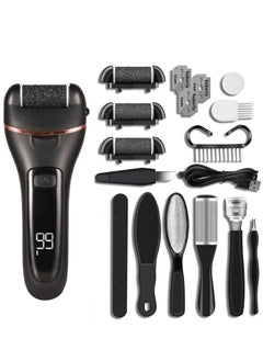 Gerenic Electric Foot File Pedicure Set, Rechargeable Waterproof Hard Skin Remover with 3 Rollers and 2 Speeds, Callus Remover Foot Care Gift Kit for Cracked Heels Calluses and Dead Skin  - Image 1