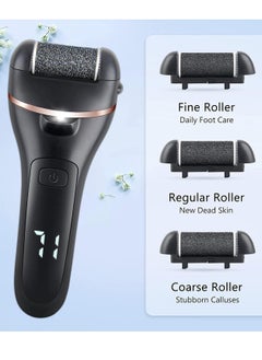 Gerenic Electric Foot File Pedicure Set, Rechargeable Waterproof Hard Skin Remover with 3 Rollers and 2 Speeds, Callus Remover Foot Care Gift Kit for Cracked Heels Calluses and Dead Skin  - Image 3
