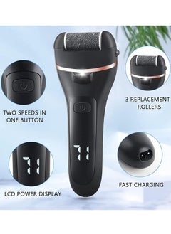 Gerenic Electric Foot File Pedicure Set, Rechargeable Waterproof Hard Skin Remover with 3 Rollers and 2 Speeds, Callus Remover Foot Care Gift Kit for Cracked Heels Calluses and Dead Skin  - Image 2