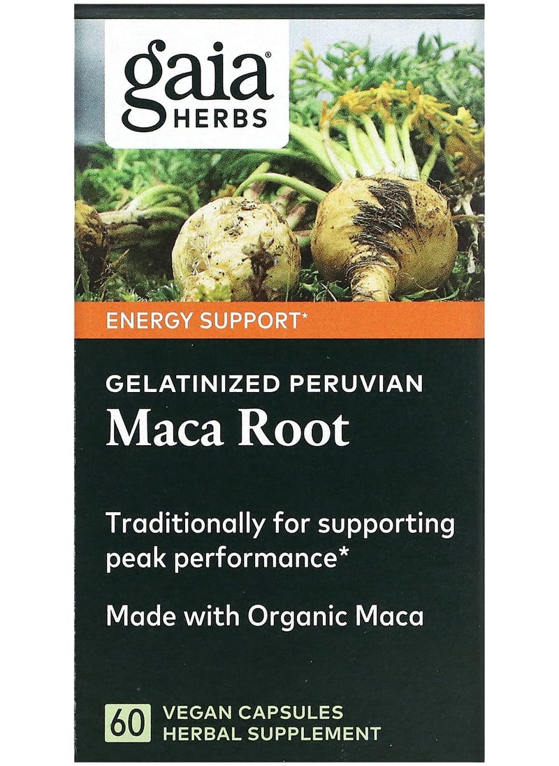 Gaia Herbs Gelatinized Peruvian Maca Root, 60 Vegan Capsules 