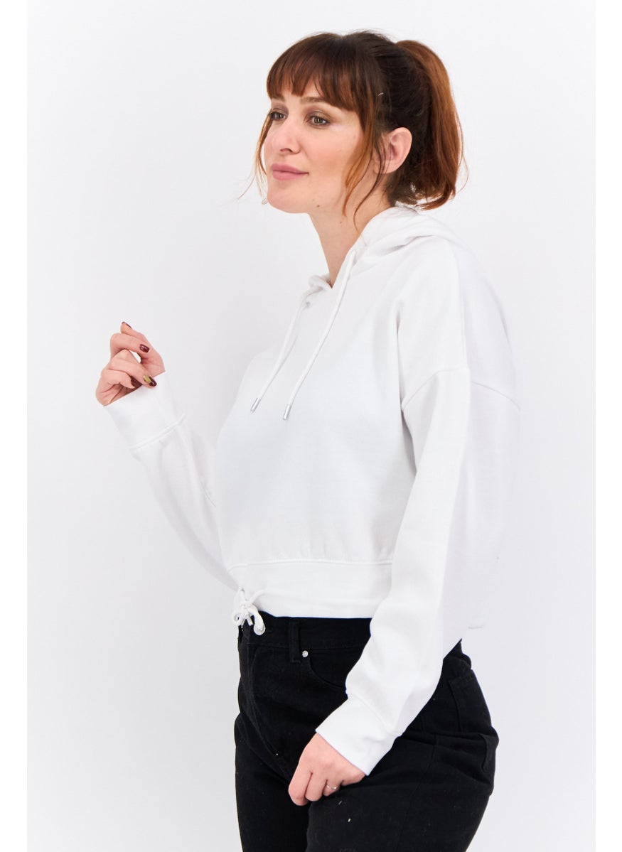 CROSSHATCH Women Plain Long Sleeves Hoodies, White  - Image 2