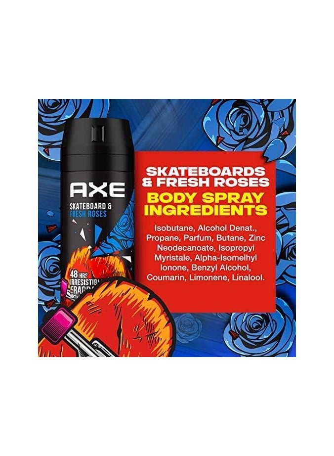 أكس آكس بخاخ الجسم للرجال لوح التزلج والورود المنعشة 150 مل - Image 5
