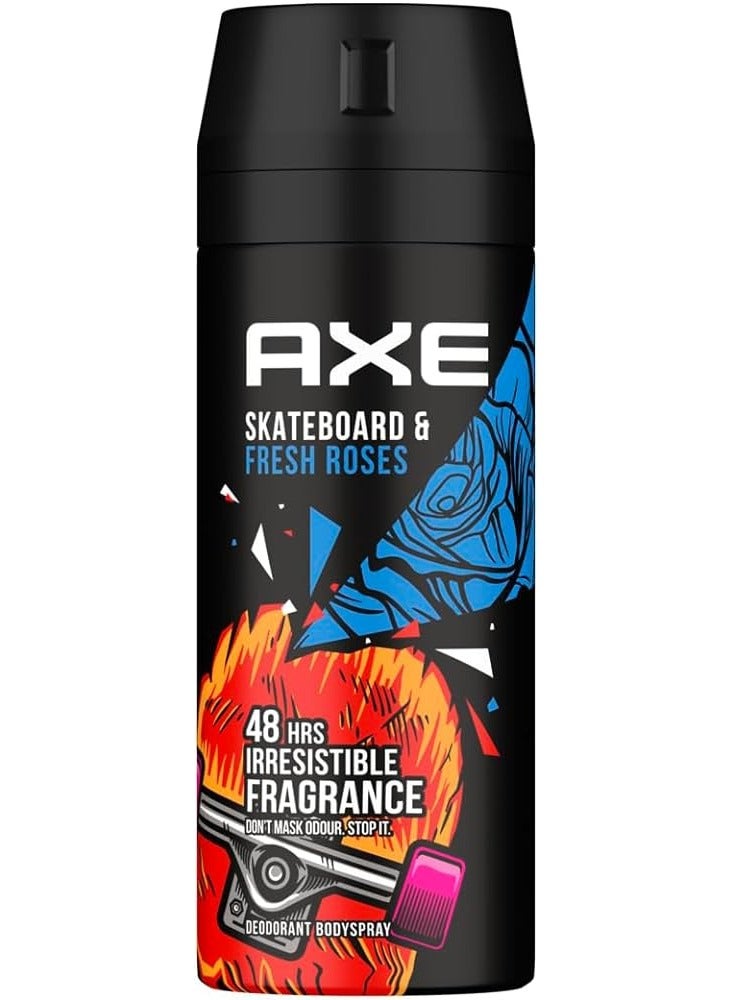 أكس آكس بخاخ الجسم للرجال لوح التزلج والورود المنعشة 150 مل - Image 1