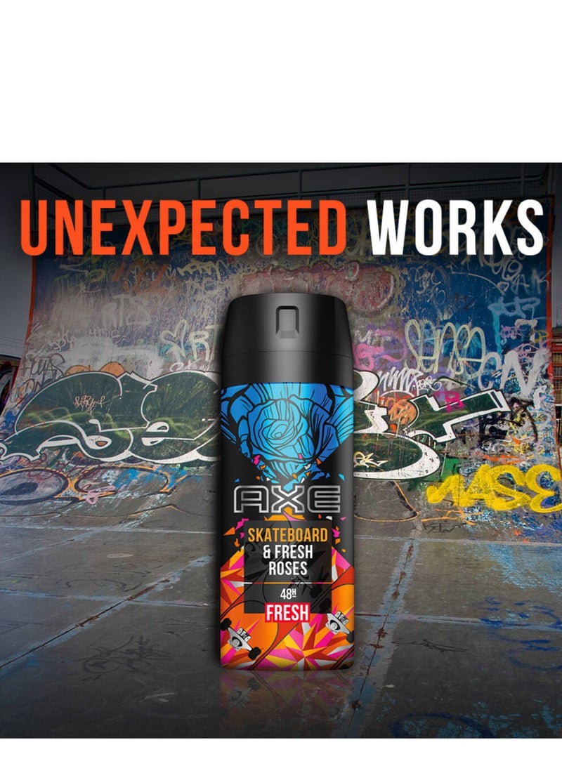أكس آكس بخاخ الجسم للرجال لوح التزلج والورود المنعشة 150 مل - Image 3