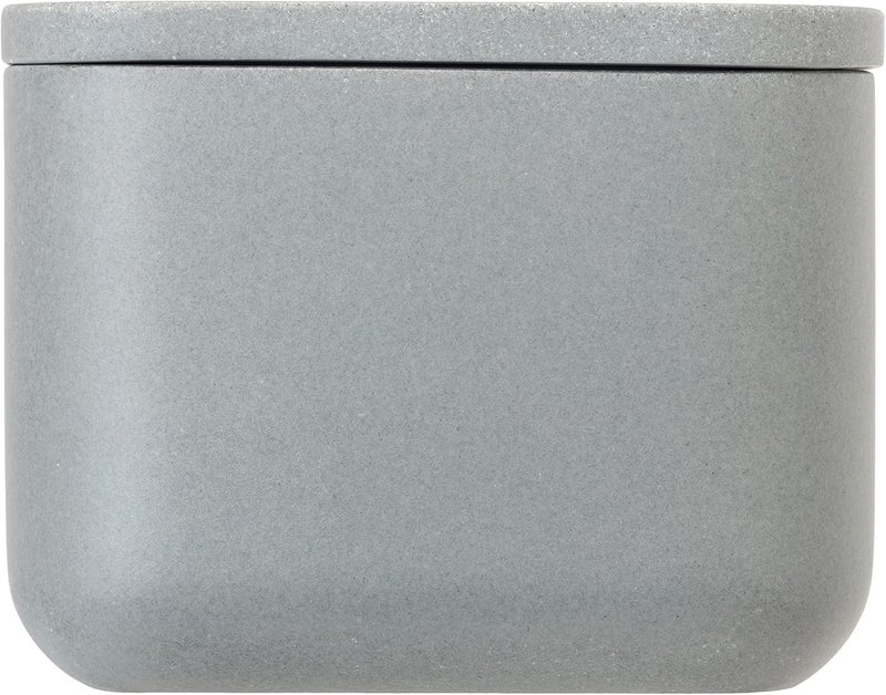 Vigar Vigar Zense Concrete Rectangular Decorative Containers with Lids Bathroom Storage Containers for Cotton Balls Cotton Buds Hair Product Round Cotton Pads Fine Polyresin Stone  - Image 5