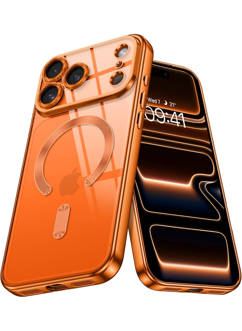 Magnetic cover for iPhone 17 Pro max Case with Mag Safe Full Camera Lens Protector Plating Soft Clear Phone Case for iPhone 17 Pro Max - Image 1