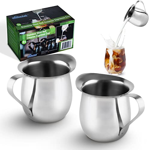 Ehomea2Z Stainless Steel Bell Creamer Espresso Shot Frothing Pitcher Cup Latte Art (2  3 Oz) - Image 1