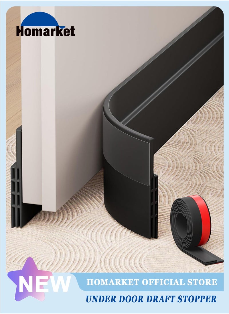 HomarKet Under Door Draft Stopper, 39" L Weather Stripping Door Seal, Bottom of Door Sweep for Exterior & Interior Doors, Garage Window Blocker Noise Dust Insulation Draft Guard, Black  - Image 1