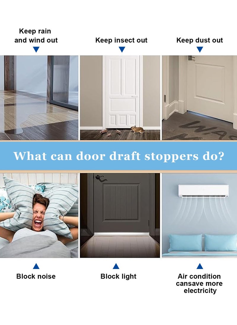 HomarKet Under Door Draft Stopper, 39" L Weather Stripping Door Seal, Bottom of Door Sweep for Exterior & Interior Doors, Garage Window Blocker Noise Dust Insulation Draft Guard, Black  - Image 3