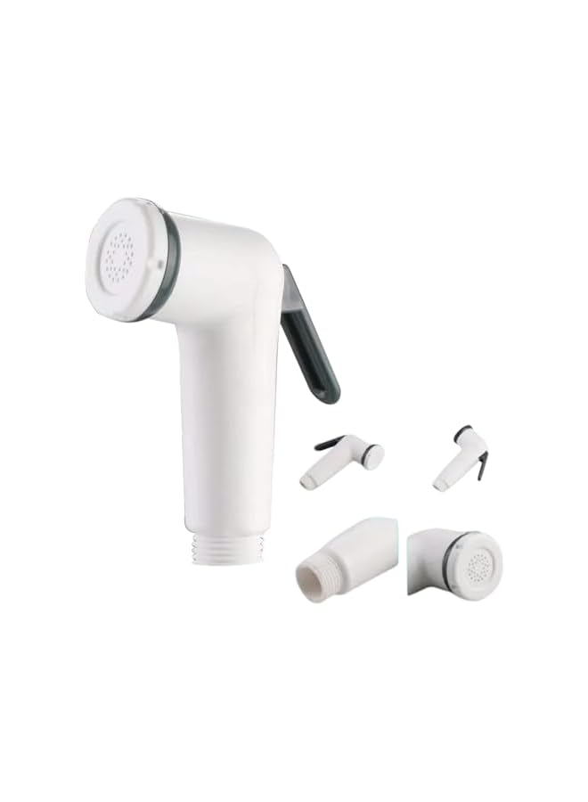 The Bros رأس شطاف يدوي AZTON_SH-520 الفاخر مع حامل - رشاش بيديت مع حامل - دش يدوي فعال للنظافة الشخصية، تنظيف الحيوانات الأليفة وغسل السيارات - PVC أبيض، حل حمام محمول - Image 3
