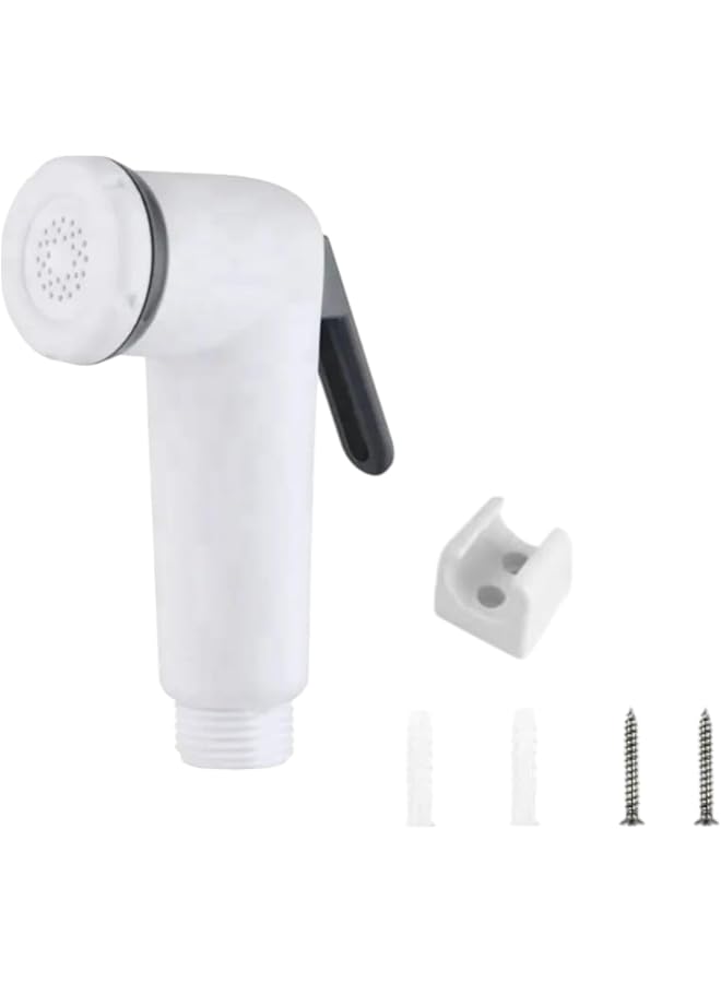 The Bros رأس شطاف يدوي AZTON_SH-520 الفاخر مع حامل - رشاش بيديت مع حامل - دش يدوي فعال للنظافة الشخصية، تنظيف الحيوانات الأليفة وغسل السيارات - PVC أبيض، حل حمام محمول - Image 1