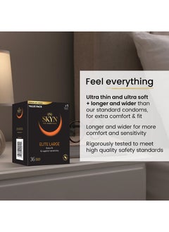 skyn واقيات ذكرية كبيرة الحجم خالية من اللاتكس، 36 قطعة  - Image 3