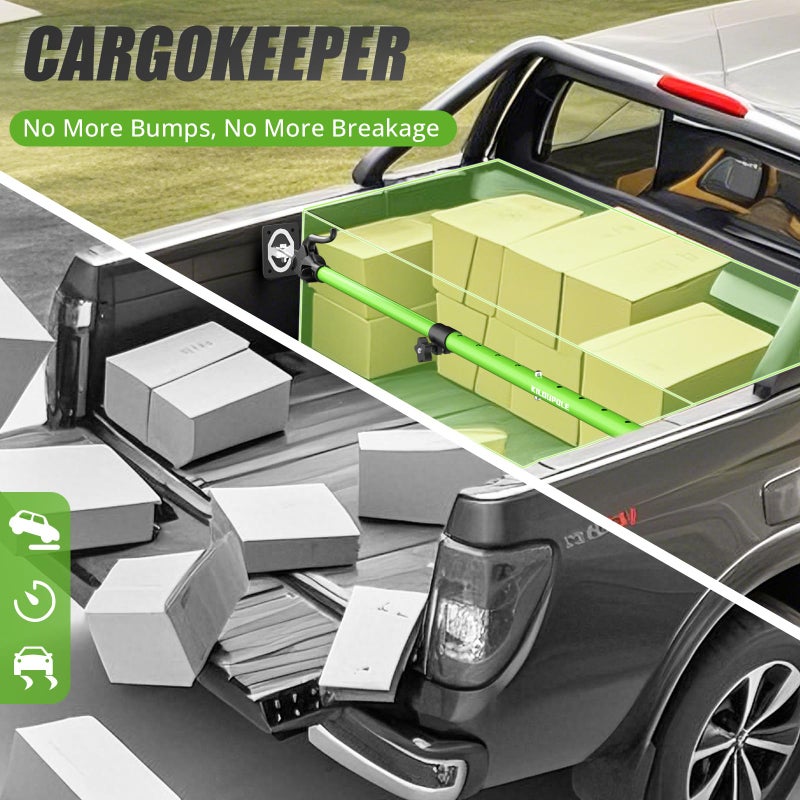 KILOUPOLE Adjustable Cargo Bars, 40" to 79" Non-Slip Truck Bed Divider, Cargo Bar for Pickup Truck Bed Cargo Bars for SUVs, Trailers, Vans, with Cargo Net Organizer and Divider Bar, 1-Pack - Image 5