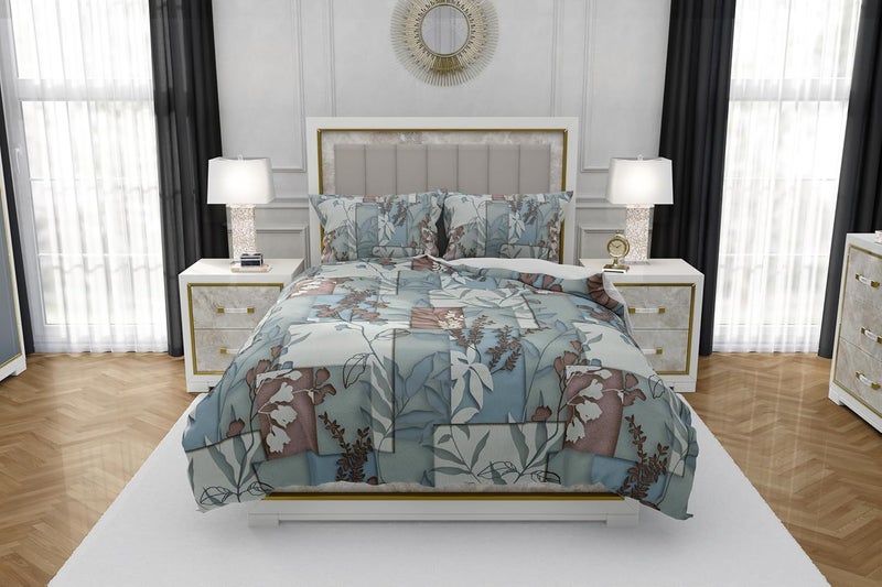 AQUA LINEN Cotton King Size Double Bedsheet Set 250 TC with 2 Printed Pillow Cover Multicolor 27432cm x 27432cm - Image 1