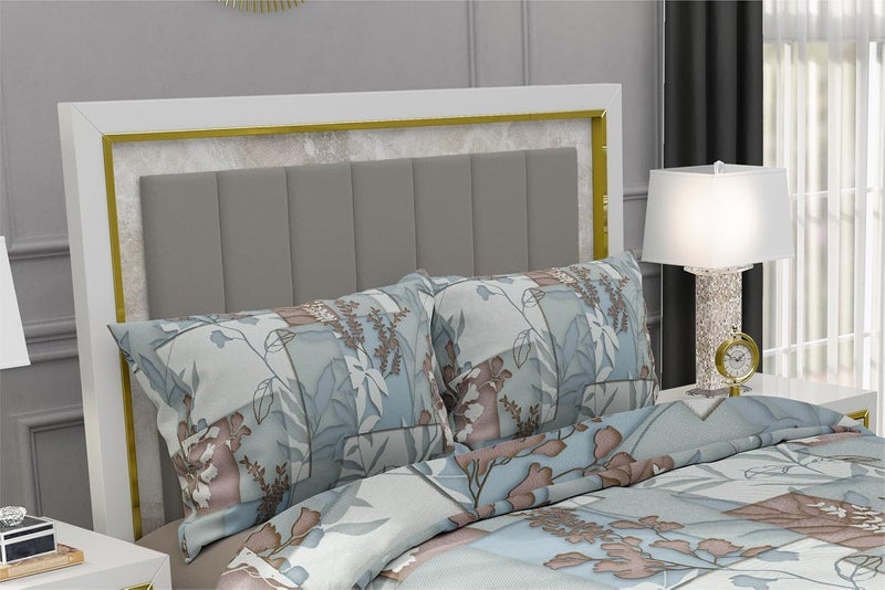AQUA LINEN Cotton King Size Double Bedsheet Set 250 TC with 2 Printed Pillow Cover Multicolor 27432cm x 27432cm - Image 3