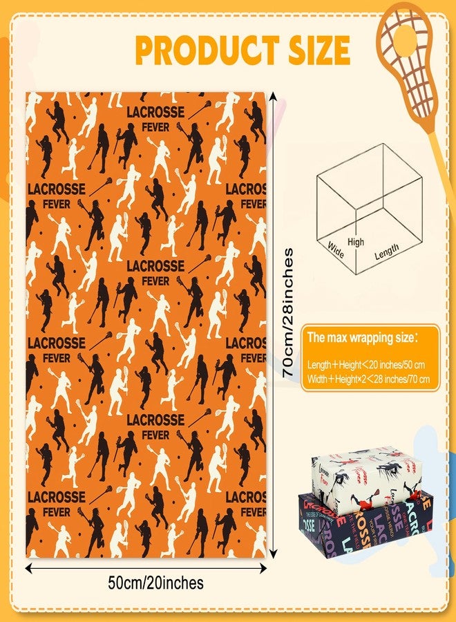 Pineraap Lacrosse Wrapping Paper 12 Sheets Lacrosse Stick Helmet Designs Gift Wrap for Lacrosse Players, Fans, Coaches, 20"×28" - Image 4