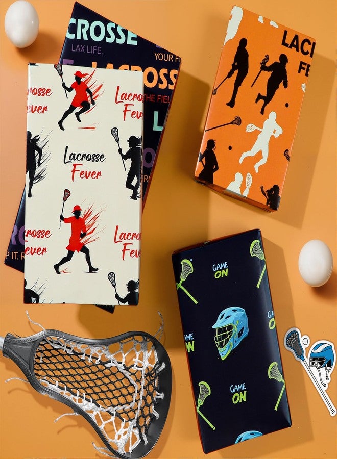 Pineraap Lacrosse Wrapping Paper 12 Sheets Lacrosse Stick Helmet Designs Gift Wrap for Lacrosse Players, Fans, Coaches, 20"×28" - Image 5