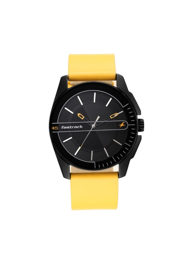 fastrack ساعة فاستراك أنالوج للرجال بمينا سوداء - 3089NL01، أسود، حزام - Image 1