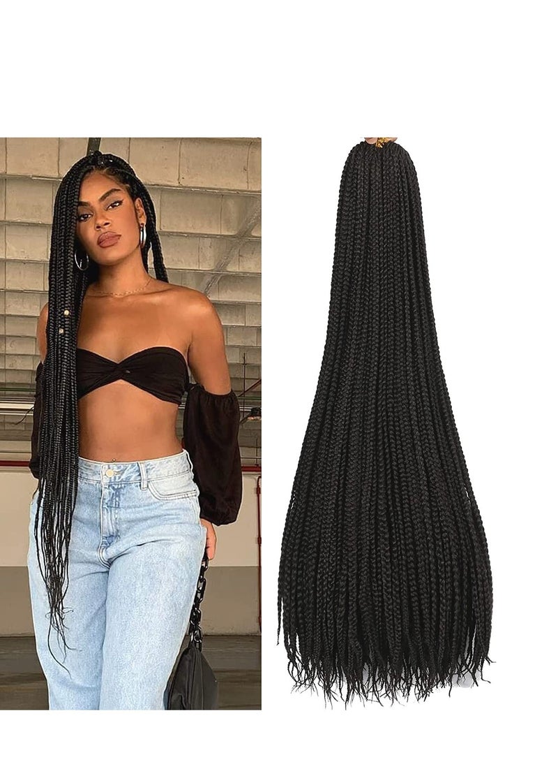 Y&D Crochet Box Braids Hair Pre Looped Long Synthetic Braiding Extensions 30 Inch  - Image 2